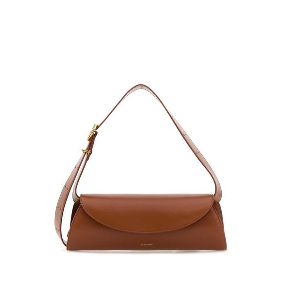 JIL SANDER Handbags - Jil Sander Women Caramel Leather Small Cannolo Shoulder Bag